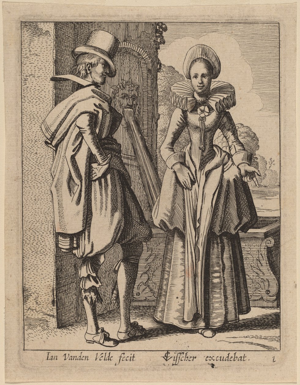 Dos figuras en traje de Jan van de Velde II