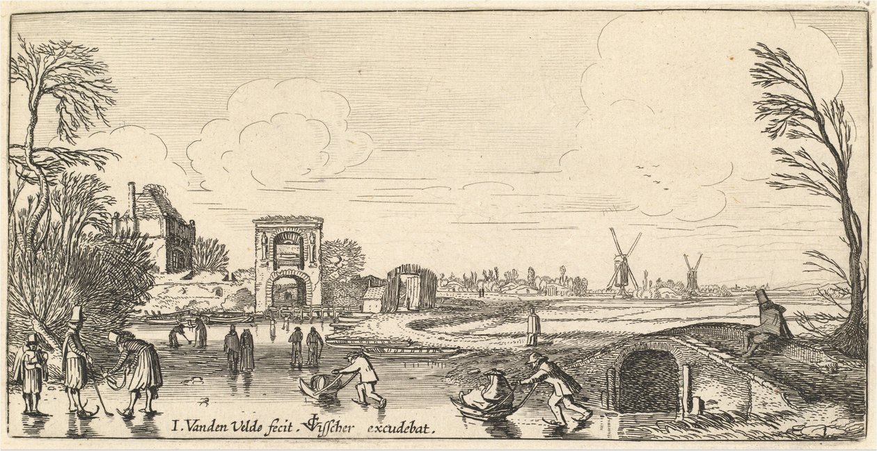 Paisaje de invierno de Jan van de Velde II