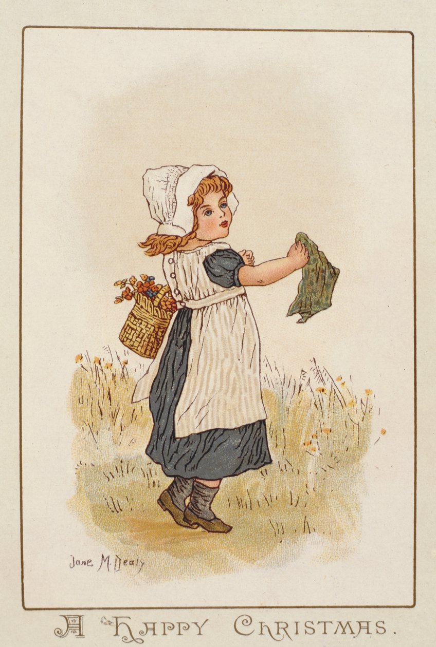 "Feliz Navidad" (cromolito) de Jane M. Dealy