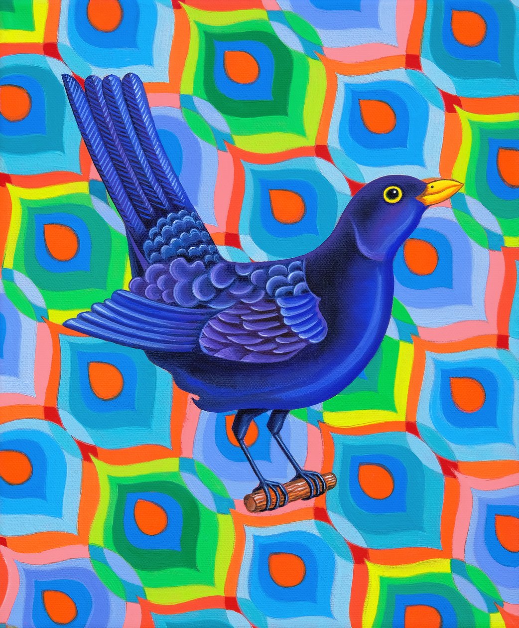 Mirlo, 2023 (óleo sobre lienzo) de Jane Tattersfield