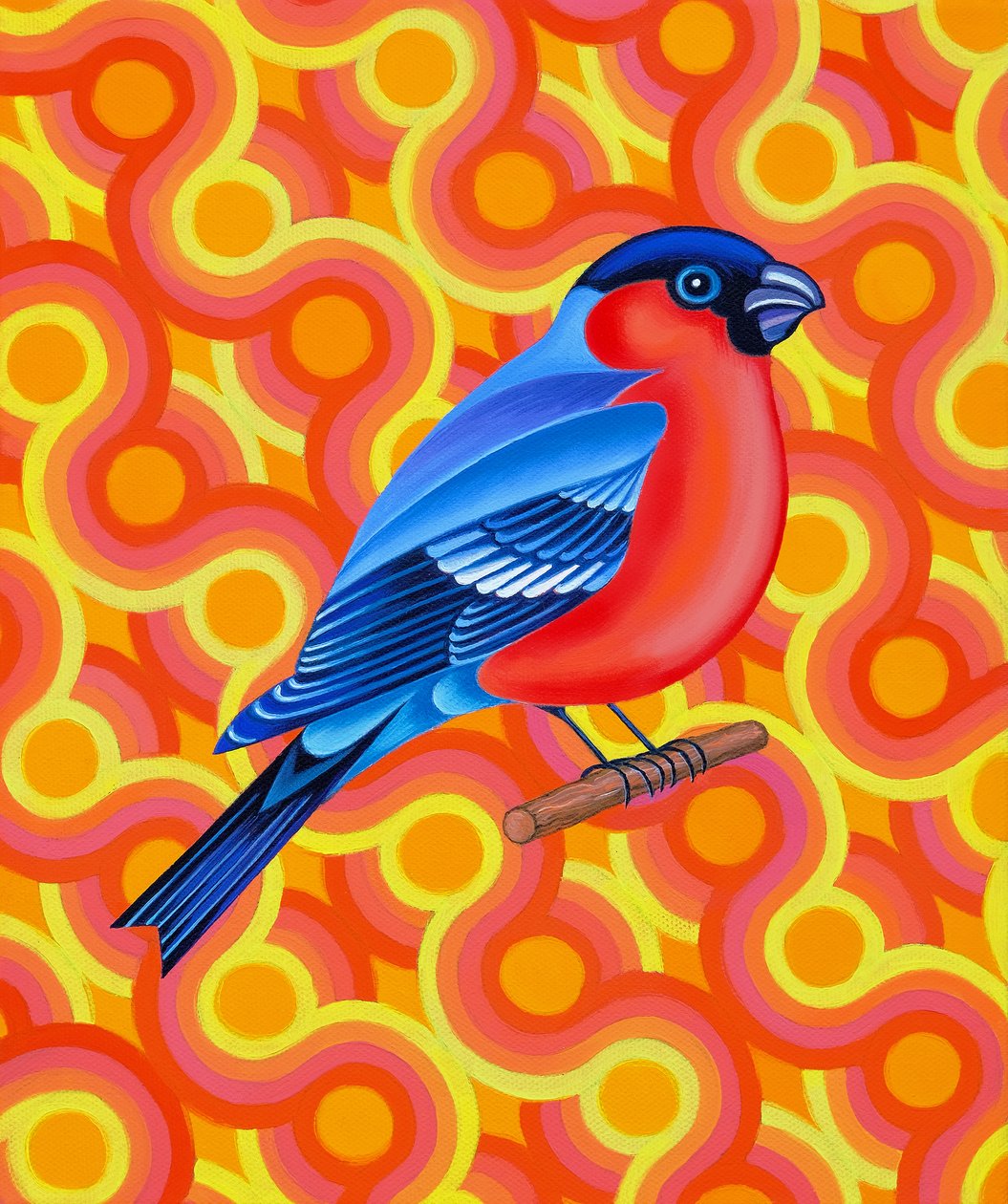 Camachuelo, 2023 (óleo sobre lienzo) de Jane Tattersfield