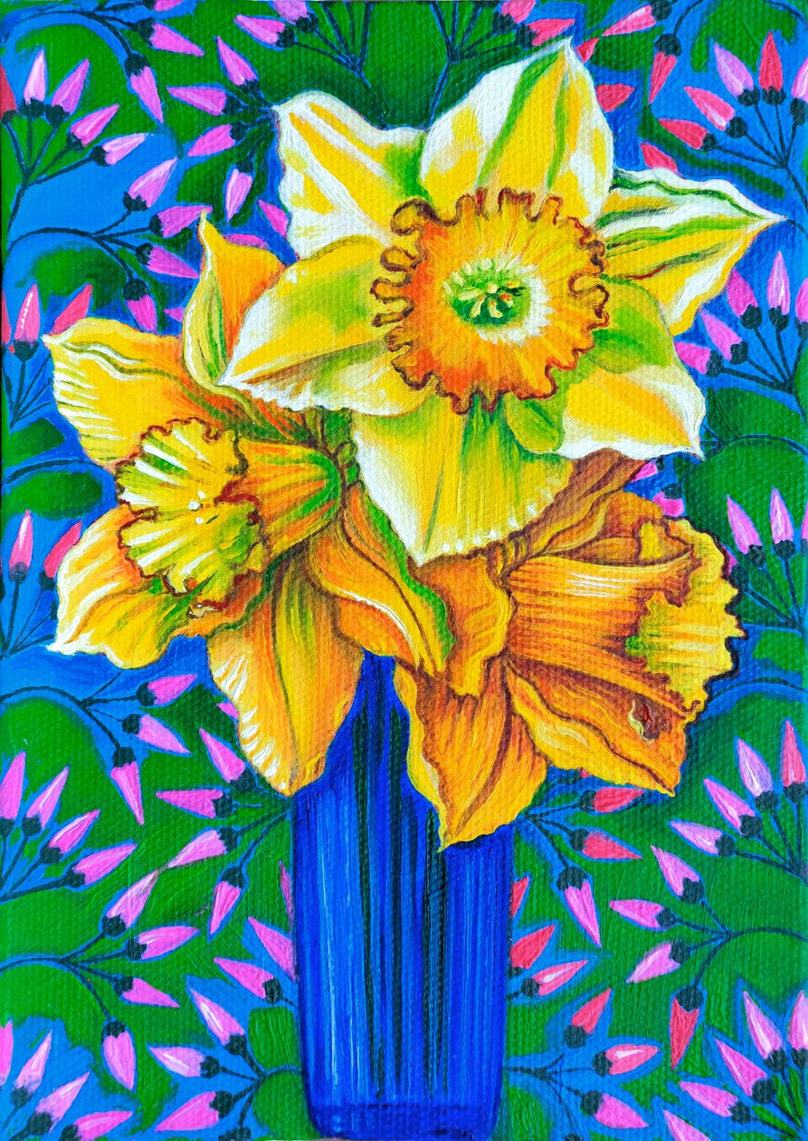 Narcisos,2017 (óleo sobre lienzo) de Jane Tattersfield