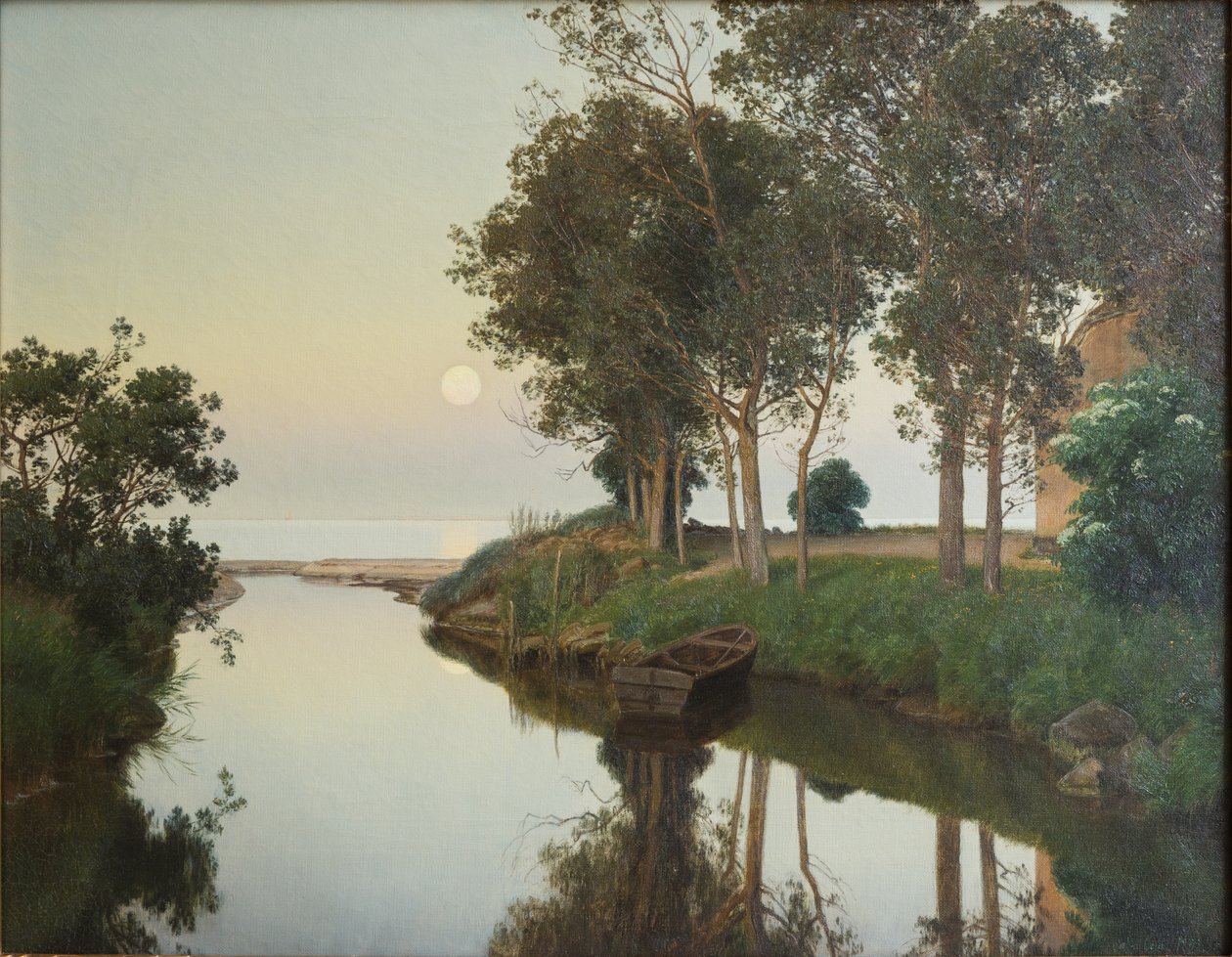 Tarde de verano tranquila en la desembocadura del río al mar de Janus La Cour