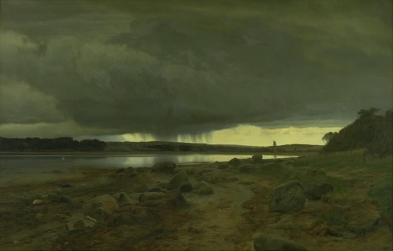 Paisaje lluvioso. Kalø Vig, Jutlandia de Janus La Cour