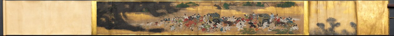 Gente huyendo de un incendio de Japan, Edo period