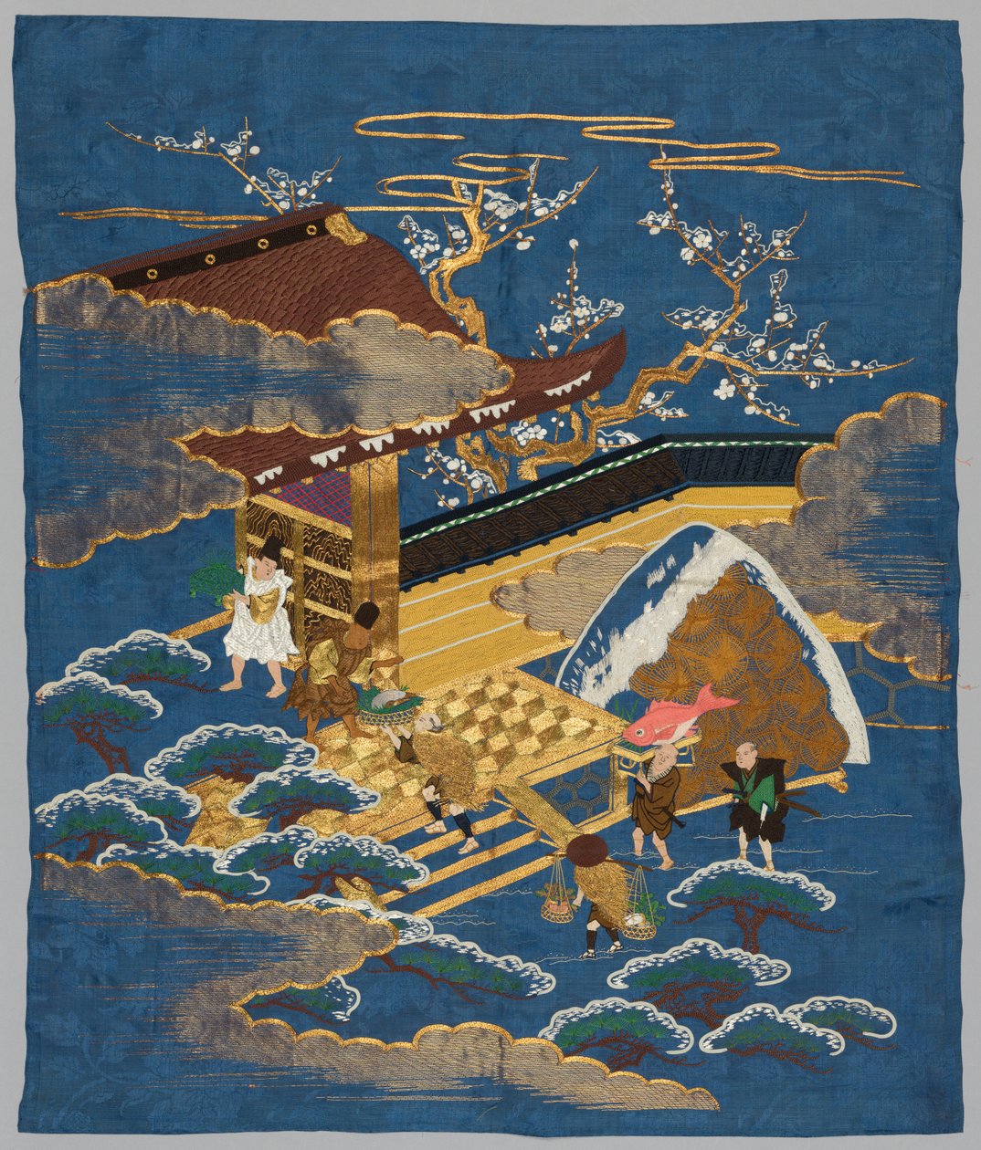 Fukusa bordado de Japan, late 19th early 20th century