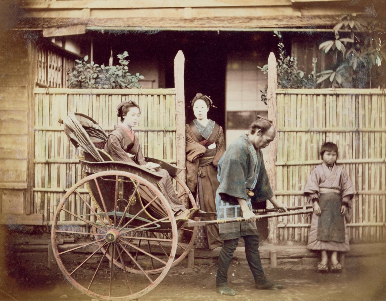 Dama en un rickshaw, c.1890s de Japanese Photographer