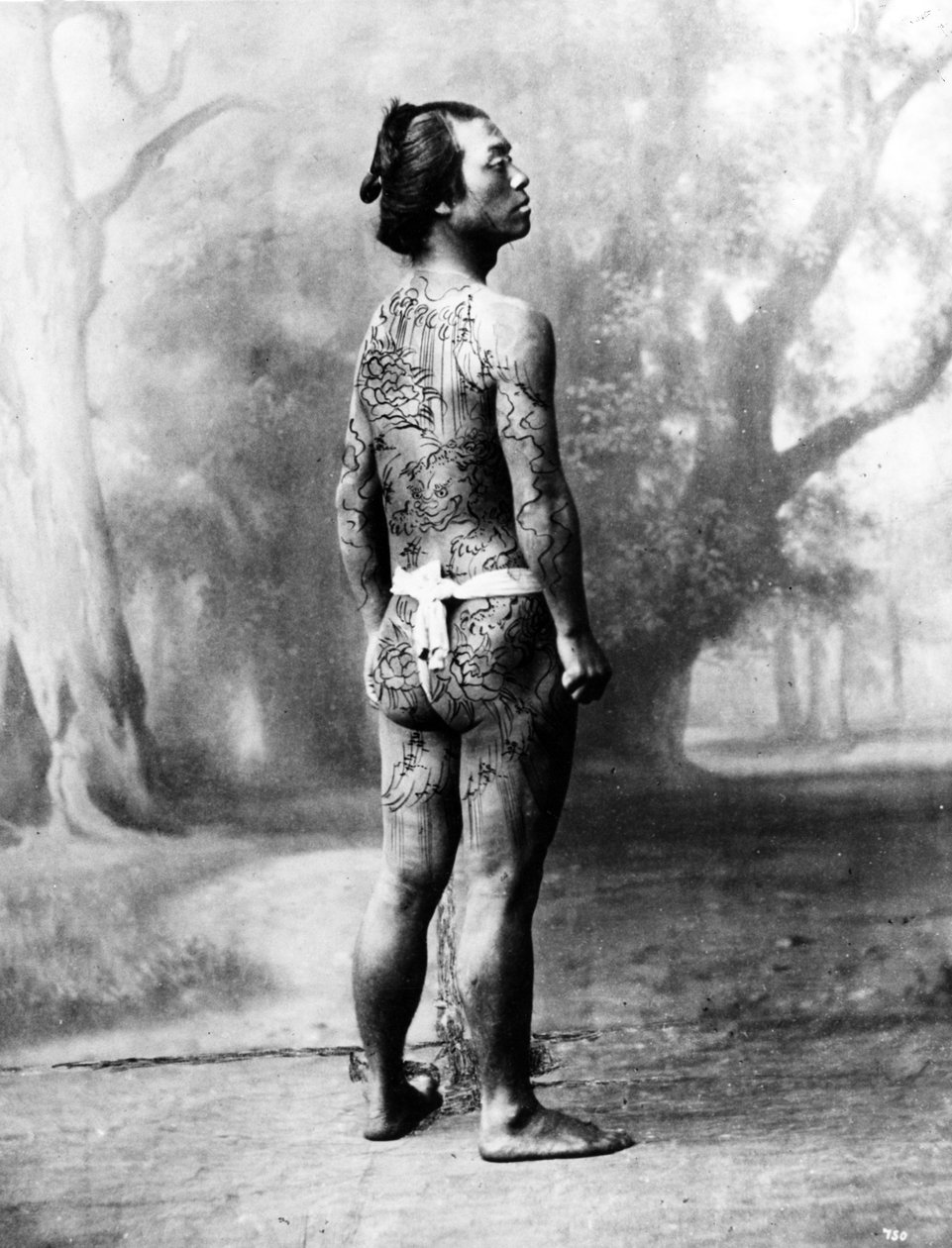 Betto tatuado, c.1860-80 de Japanese Photographer