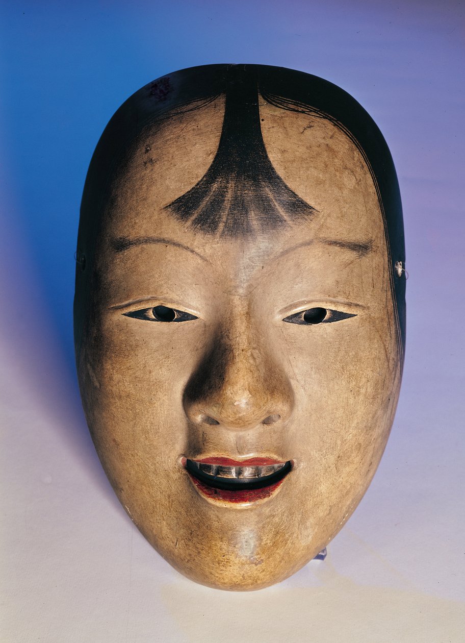 Máscara de teatro Noh de un niño llamado Kasshiki, siglos XV-XIX de Japanese School
