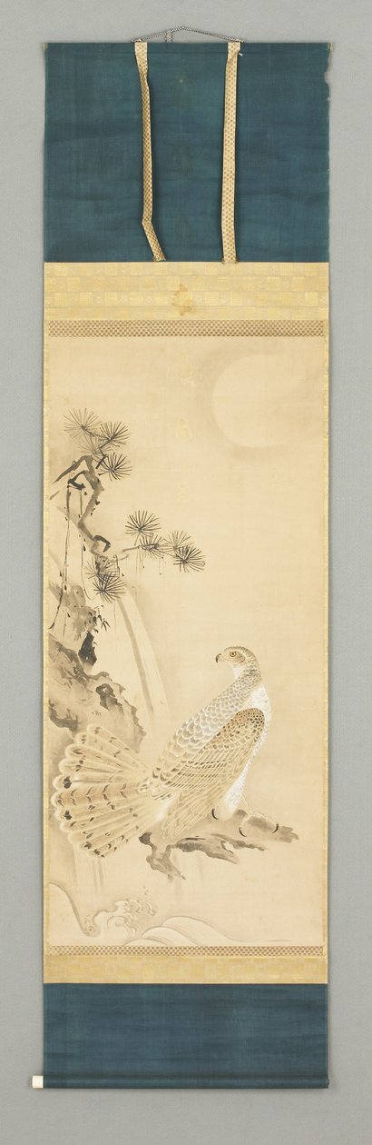 Halcón y árbol, siglo XVI (Kakemono) de Japanese School