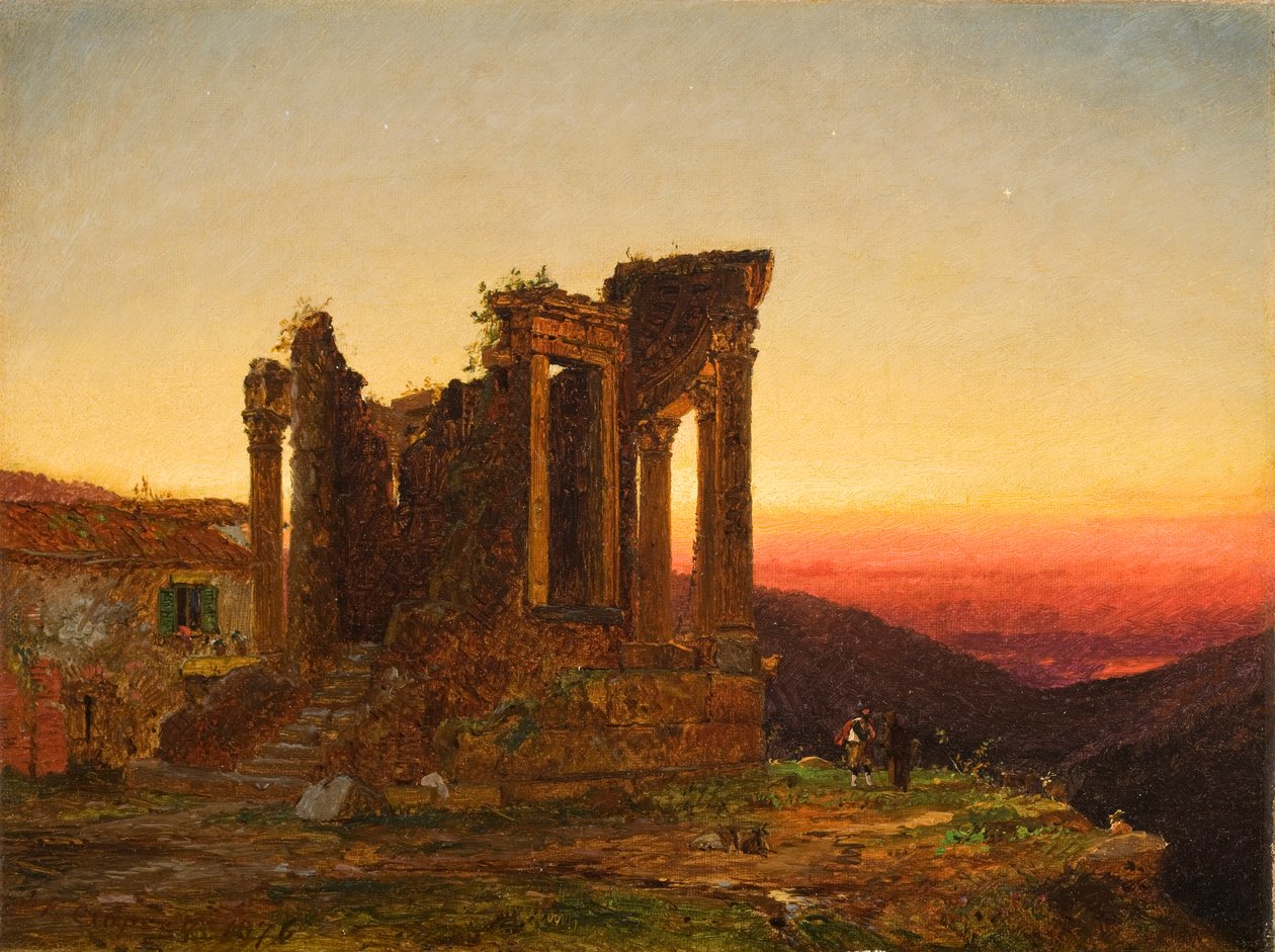 Templo de la Sibila, Tívoli (Mañana Temprana en Paestum), 1876 de Jasper Francis Cropsey