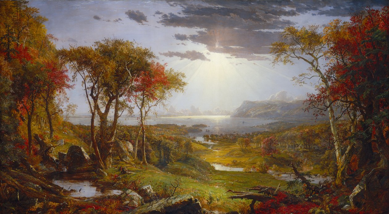 Otoño--En el río Hudson de Jasper Francis Cropsey