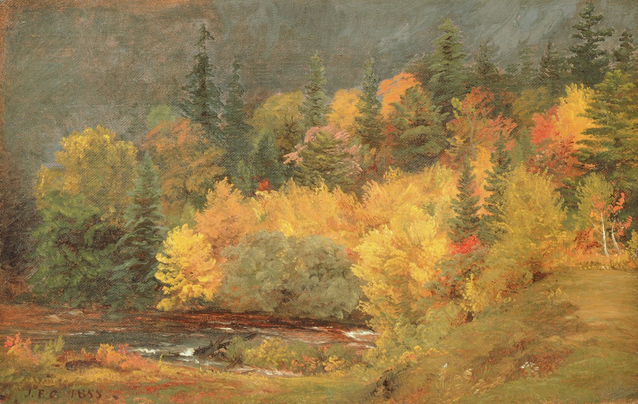 Otoño junto al Arroyo, 1855 de Jasper Francis Cropsey