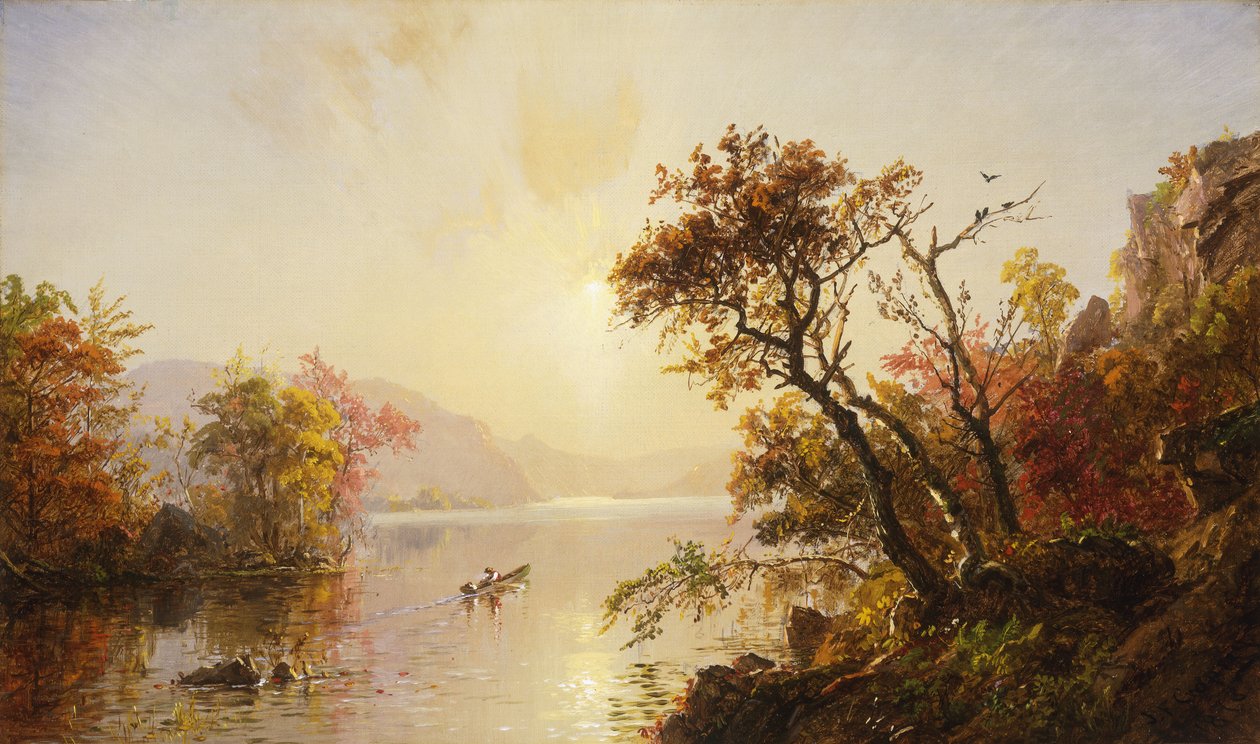 Remando fuera de una Ensenada, 1878 de Jasper Francis Cropsey