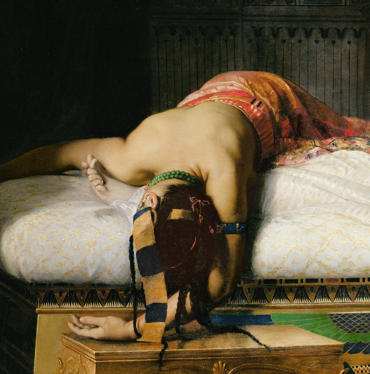 Muerte de Cleopatra, 1874 (detalle) de Jean Andre Rixens