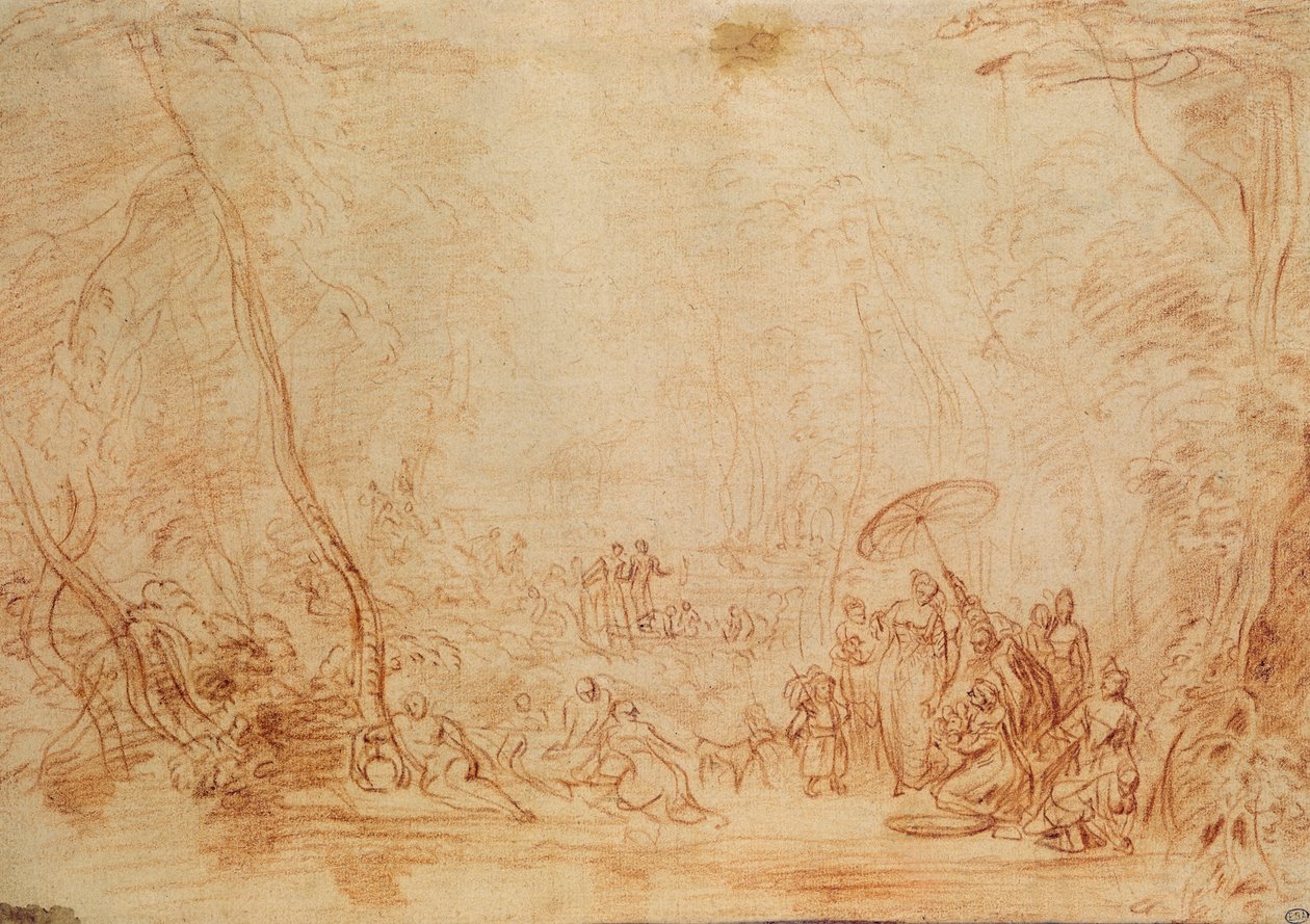 Rescate de Moisés del agua de Jean Antoine Watteau