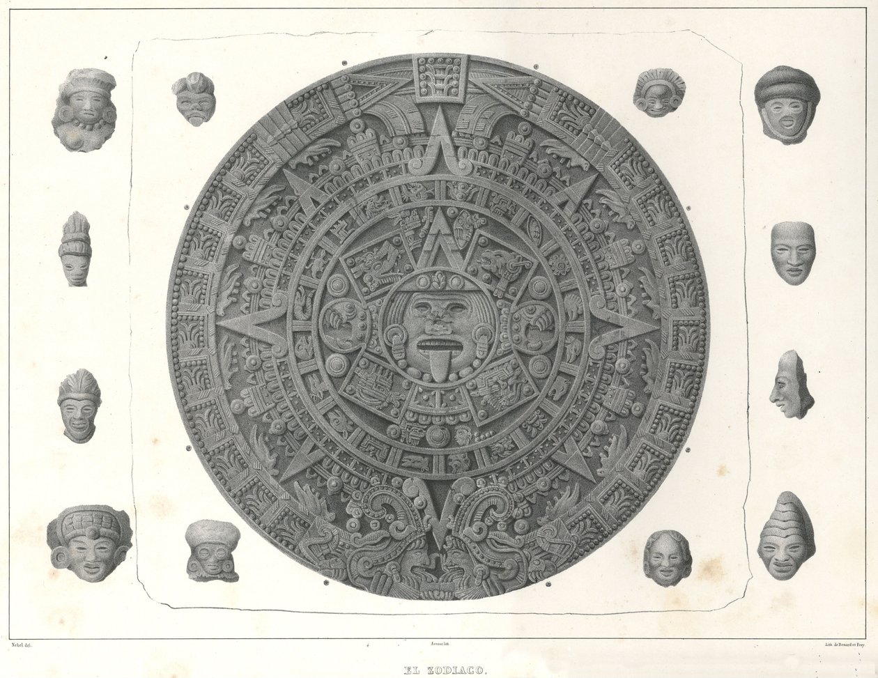 El Zodiaco. Tamaño original (líneas limpias) de Jean Baptiste Arnout