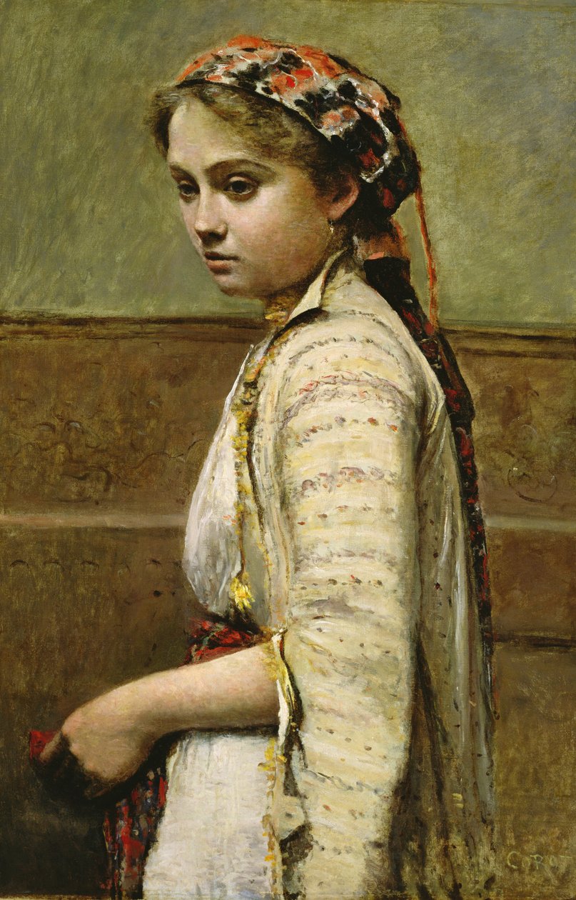 Chica griega, Srta. Dobigny, 1868-70 de Jean Baptiste Camille Corot