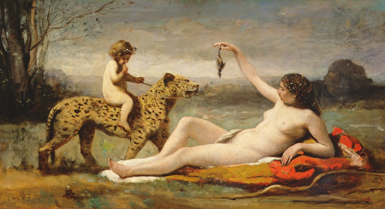 La bacante con la pantera, 1855-60 de Jean Baptiste Camille Corot