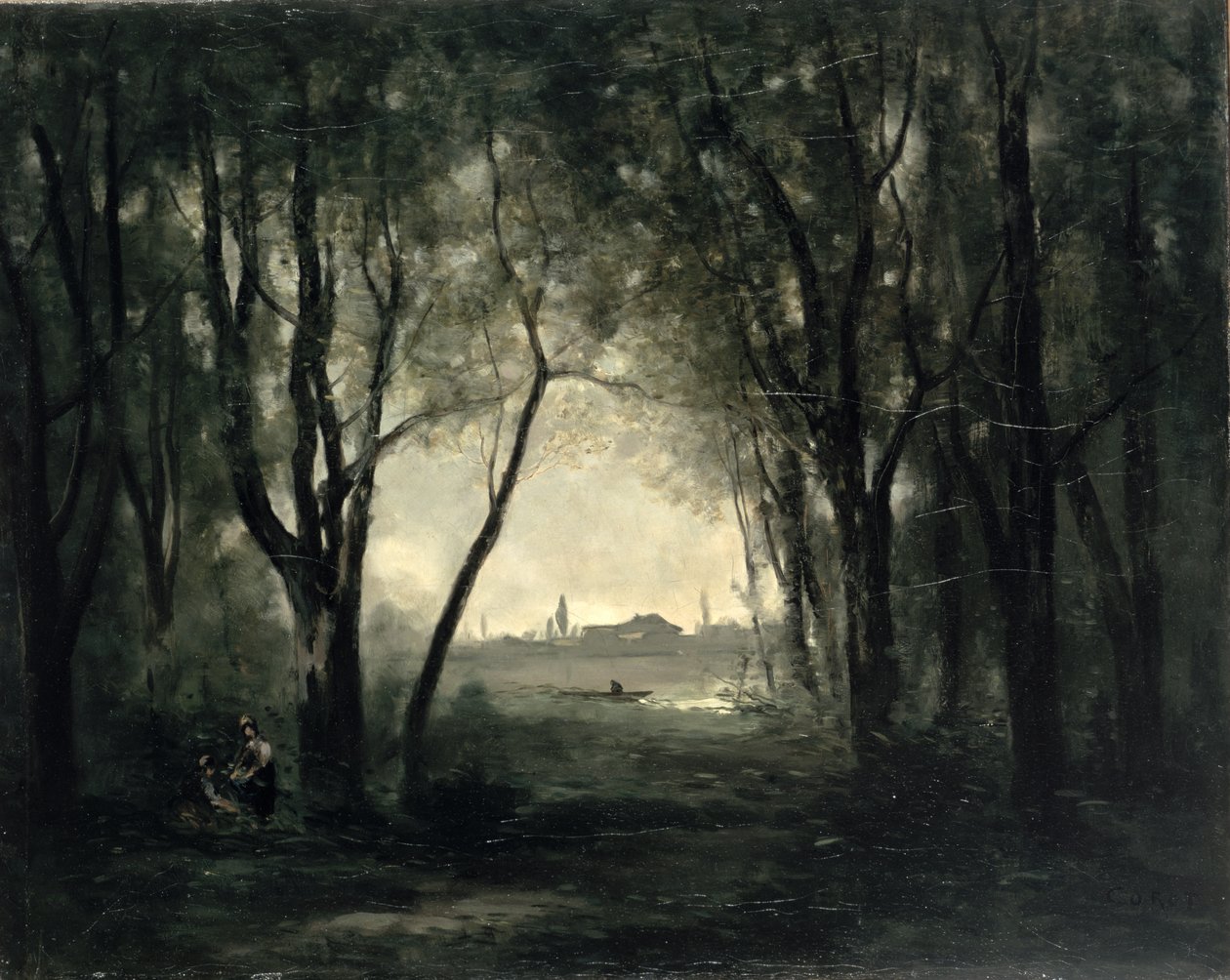 Paisaje con un lago, 1860-73 de Jean Baptiste Camille Corot