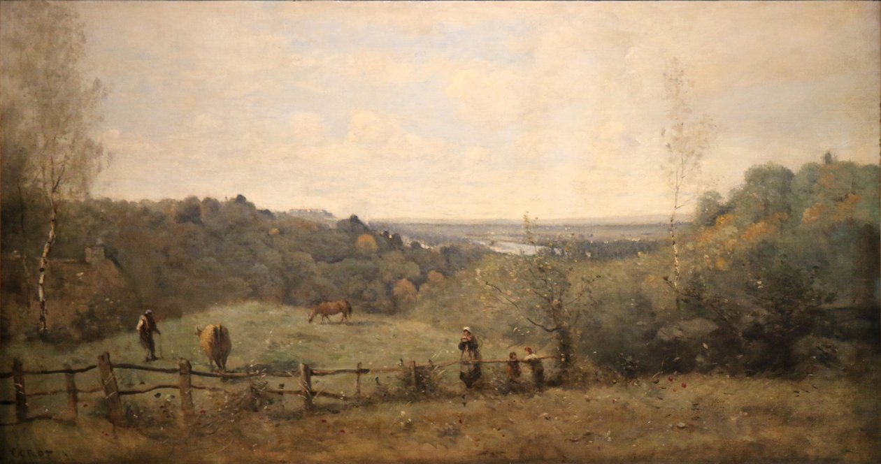 Las alturas de Sèvres. Pasto cerrado de Jean Baptiste Camille Corot