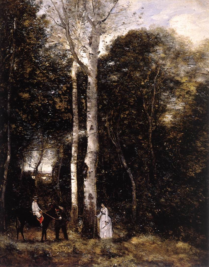 Paseo en el Parque de los Leones en Port-Marly de Jean Baptiste Camille Corot