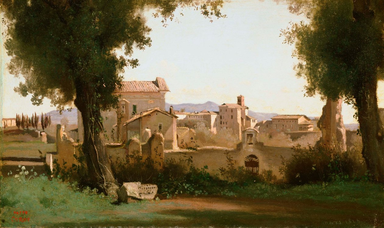 Vista desde los Jardines Farnese, Roma de Jean Baptiste Camille Corot