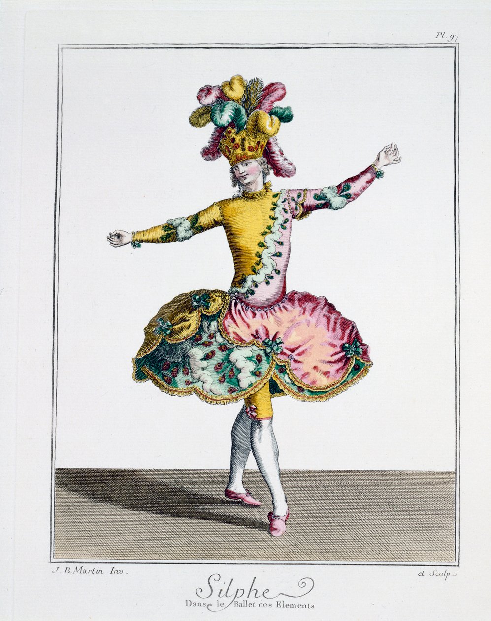 Diseño de vestuario para Silphe en el Ballet de los Elementos, finales del siglo XVIII de Jean Baptiste Martin