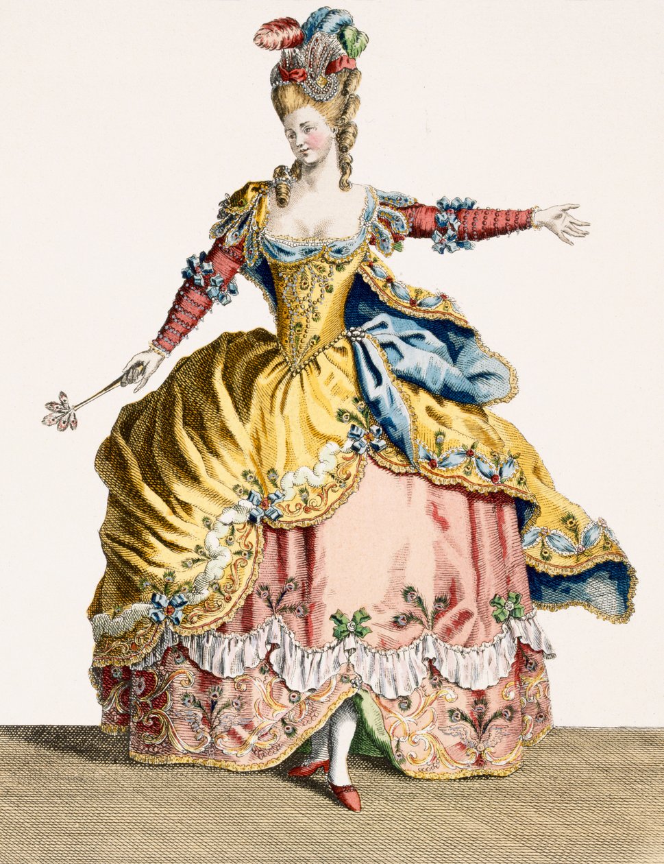 Traje para la Reina de las Sílfides en el Ballet de los Elementos, grabado por René Gaillard (c.1719-90) c.1780 de Jean Baptiste Martin