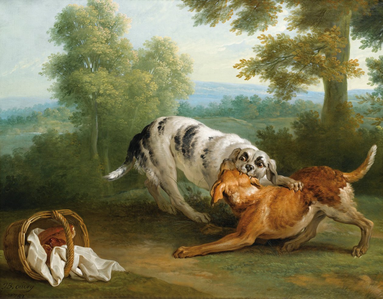 El perro llevando su cena a su amo de Jean Baptiste Oudry