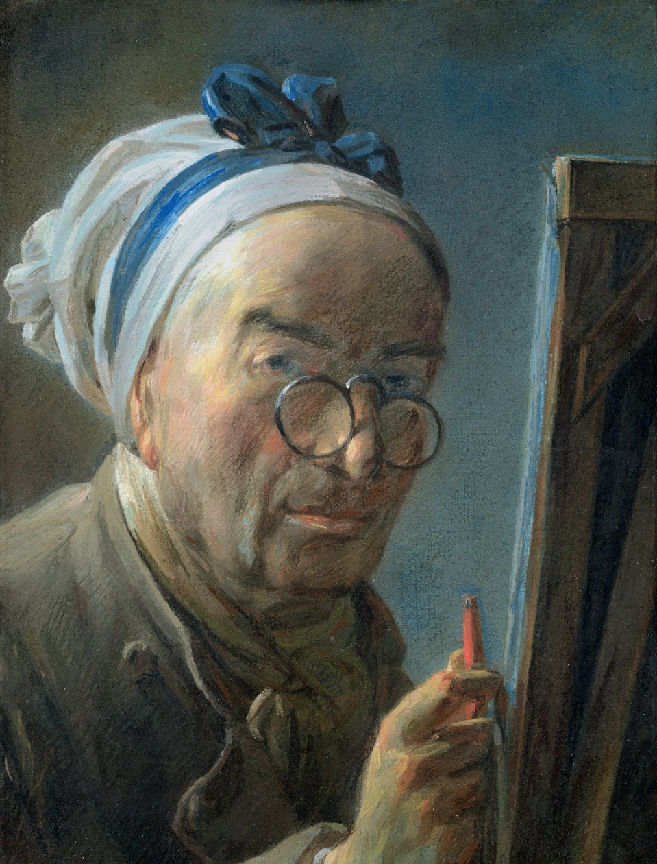 Autorretrato con un caballete, c.1775-79 de Jean Baptiste Simeon Chardin
