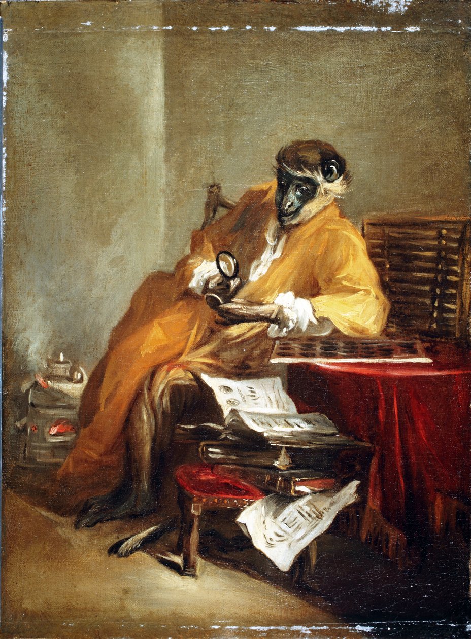 El mono anticuario, después de 1740 de Jean Baptiste Simeon Chardin