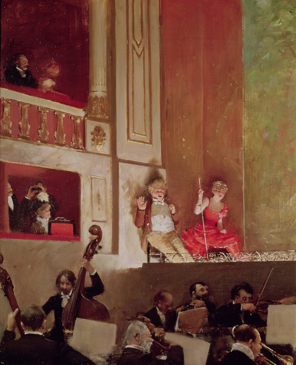 Revue en el Théâtre des Variétés, c.1885 de Jean Beraud