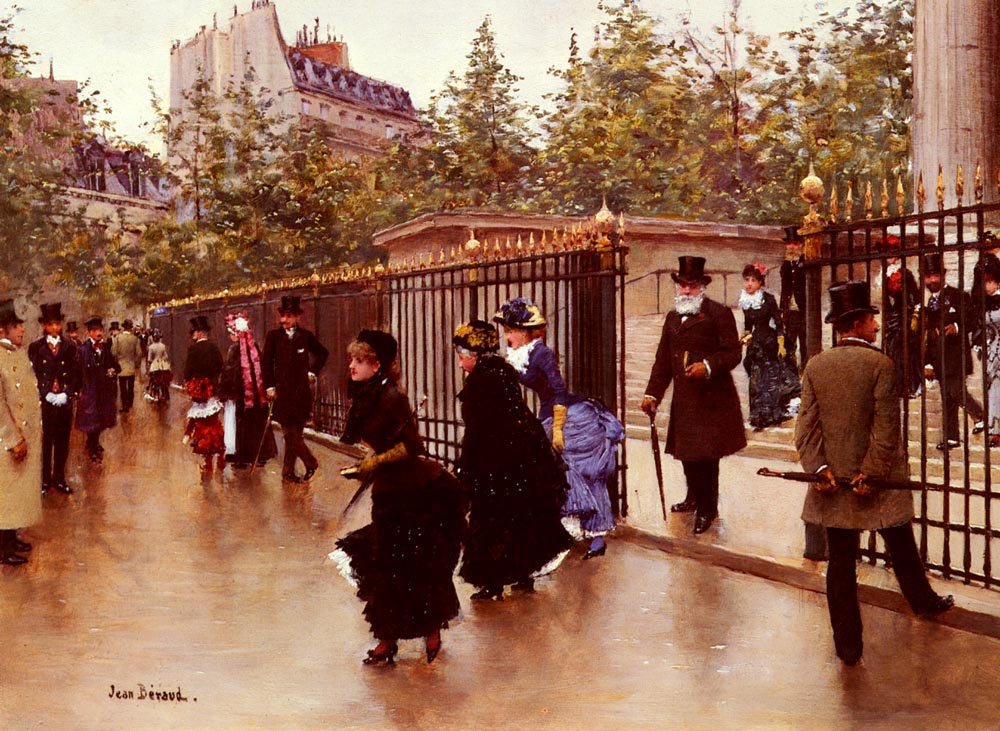 Saliendo de La Madeleine, París de Jean Beraud