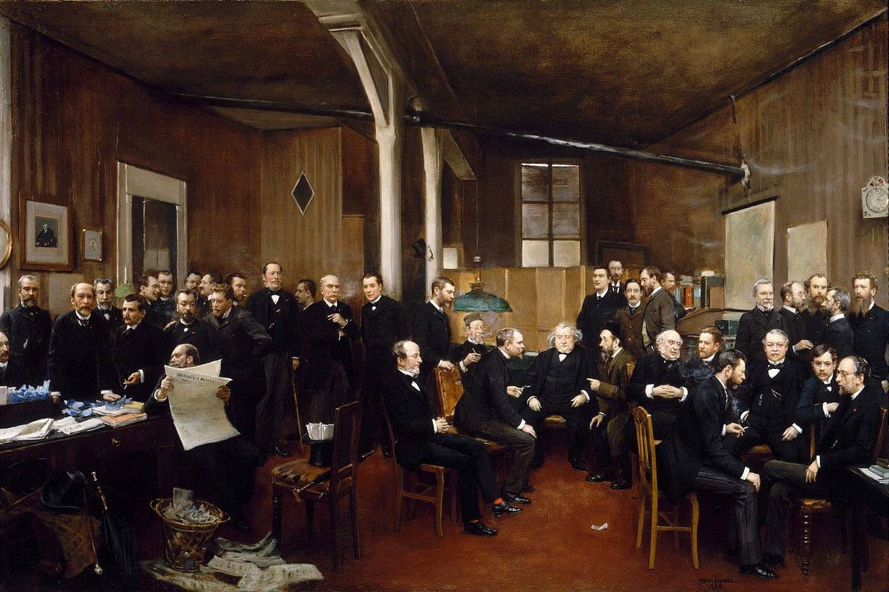 La sala de redacción del Journal des Débats de Jean Beraud