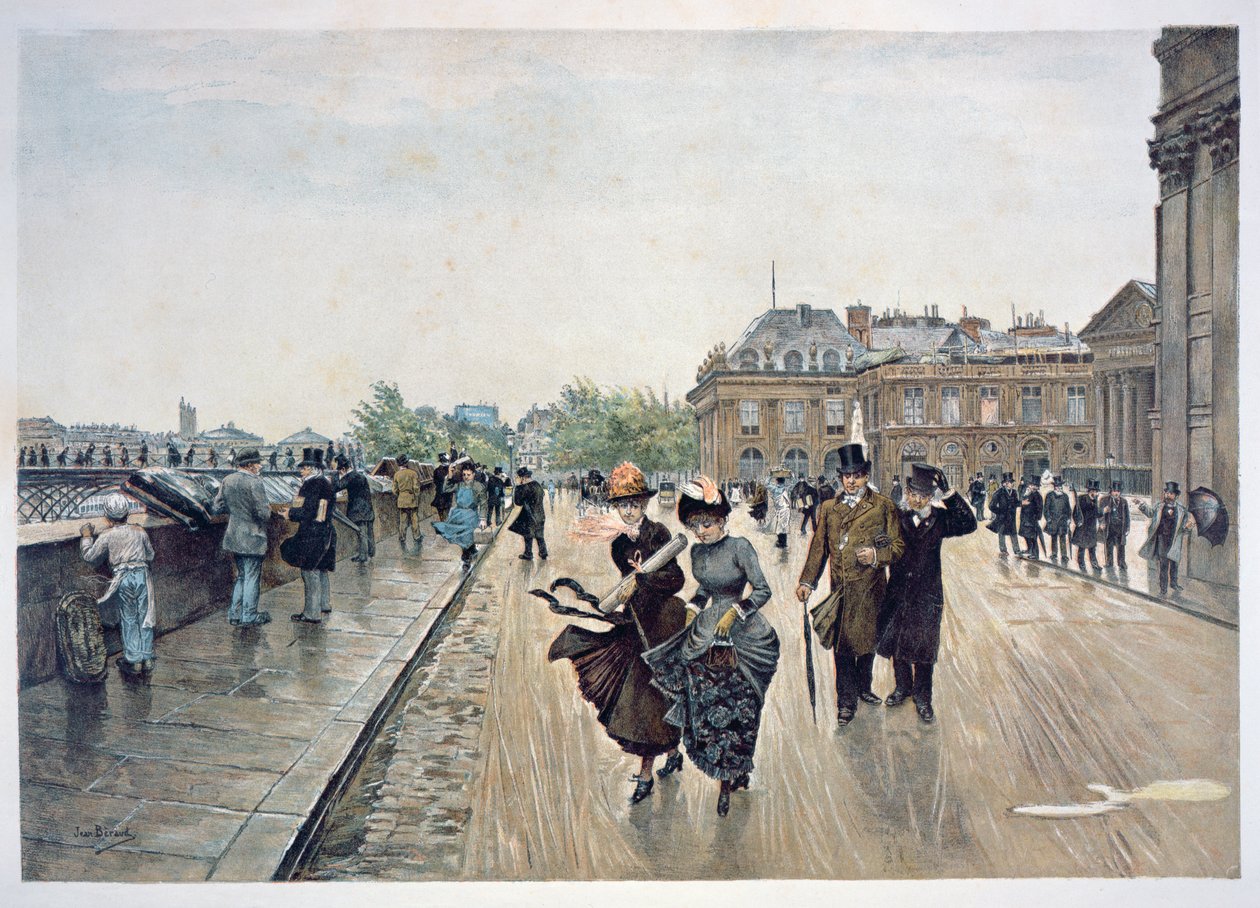 Un golpe de viento, c.1889 de Jean Beraud