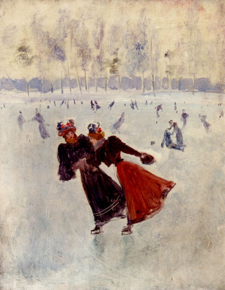 Mujeres patinando de Jean Beraud