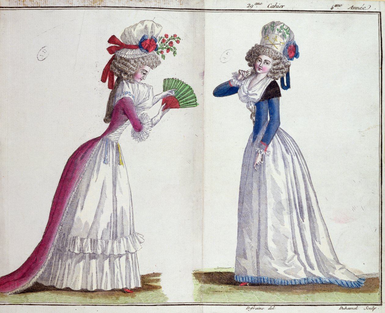 Placa de moda, 1789 (grabado en color) de Jean Florent Defraine