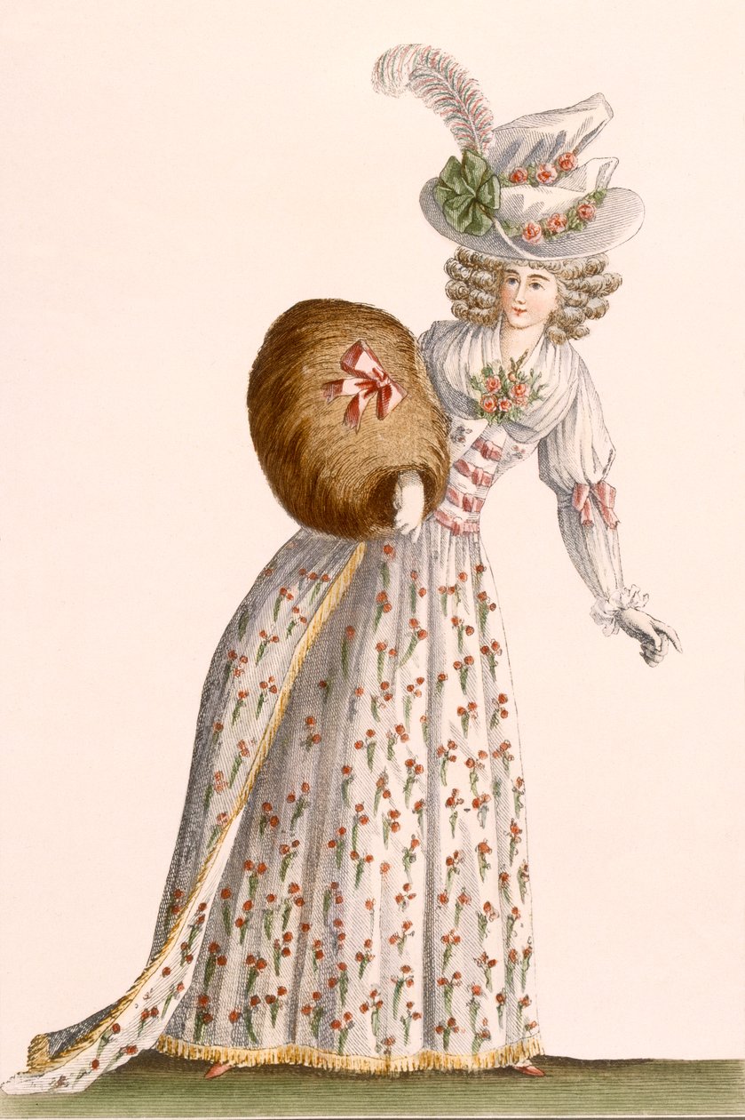 Vestido de dama bordado con pequeñas flores, de 