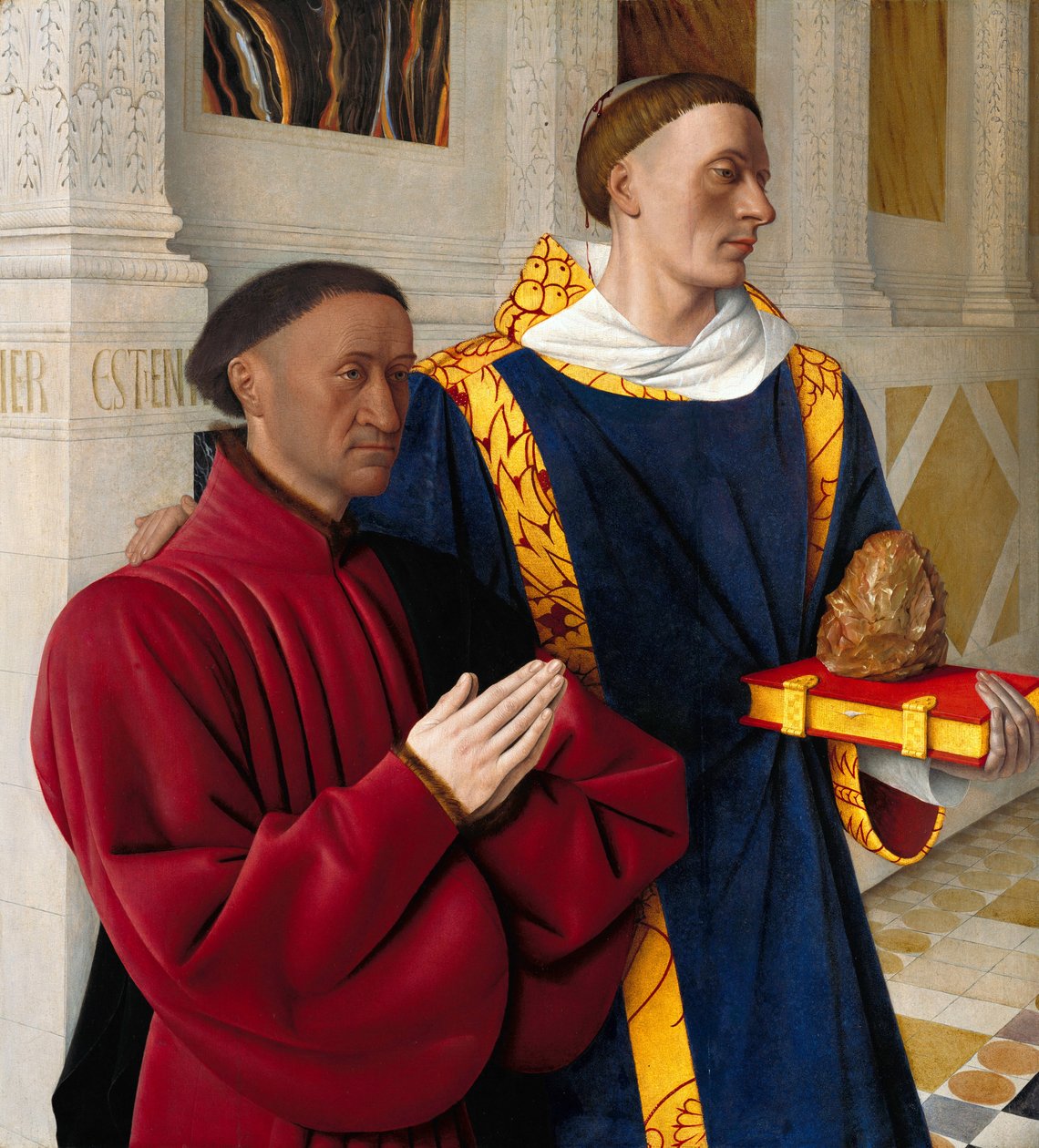 Etienne Chevalier con San Esteban de Jean Fouquet