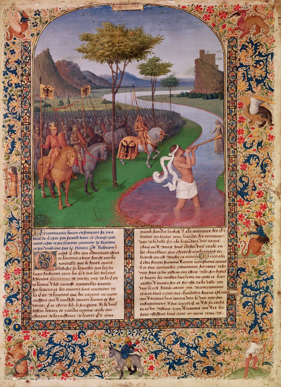 Julio César Cruzando el Rubicón, c.1470 (detalle) de Jean Fouquet