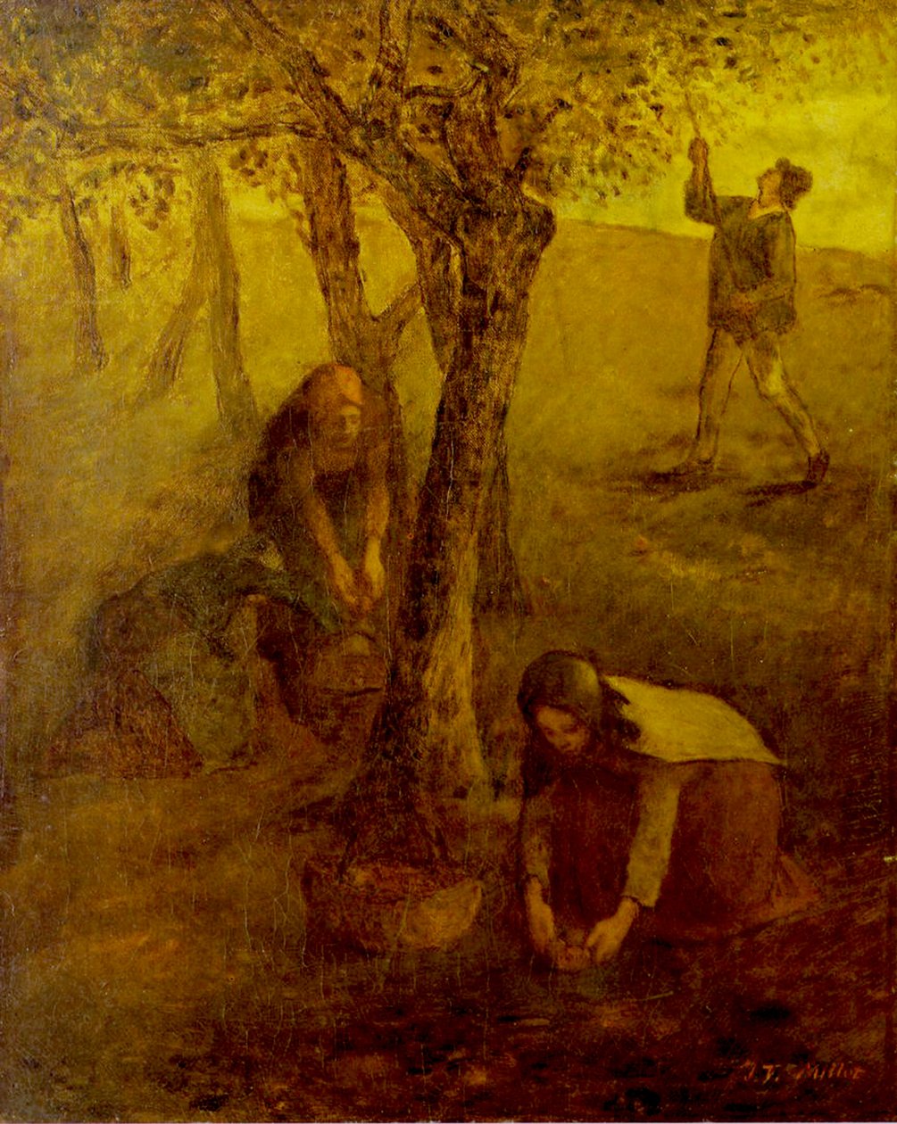 Recogiendo manzanas de Jean Francois I Millet