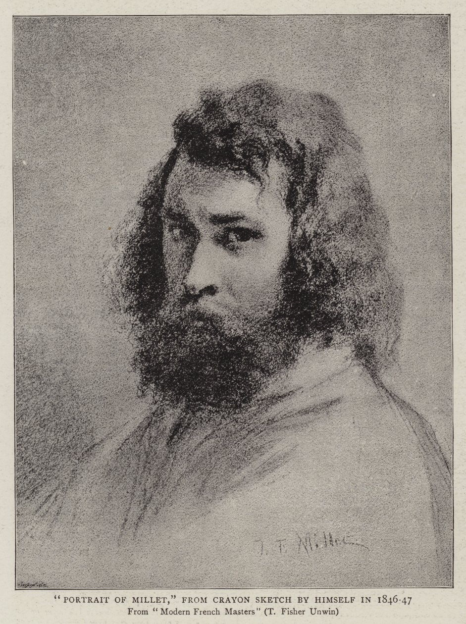 Retrato de Millet, de Boceto a Lápiz por él mismo en 1846-47 de Jean Francois I Millet