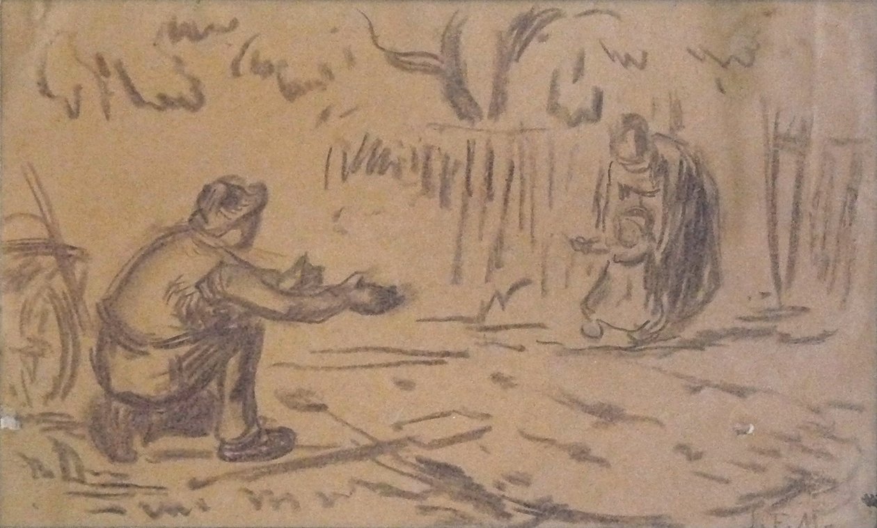 Estudio preparatorio para los primeros pasos de Jean Francois Millet