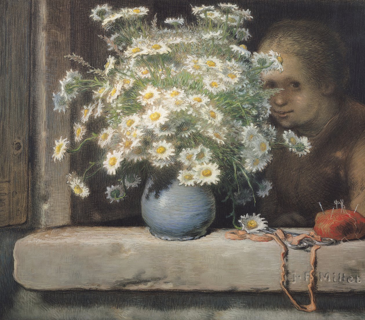 El ramo de margaritas, 1866 de Jean Francois Millet