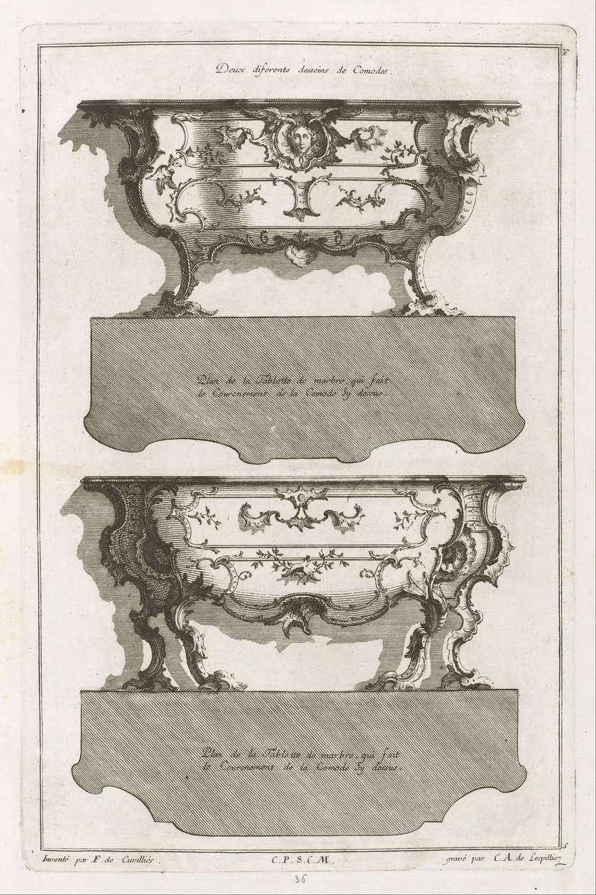 Livre de diferent dessein de Comodes de Jean François Cuvilliés