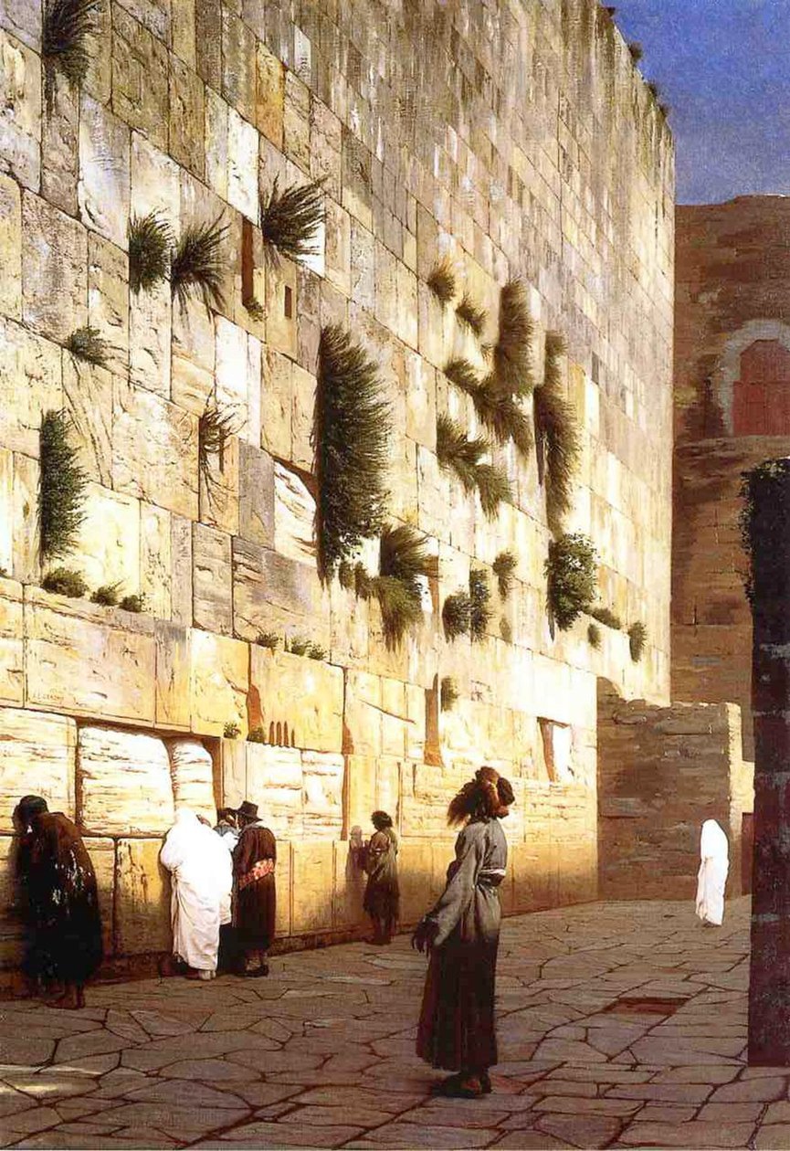 El Muro de los Lamentos, Jerusalén, 1869 de Jean Leon Gerome