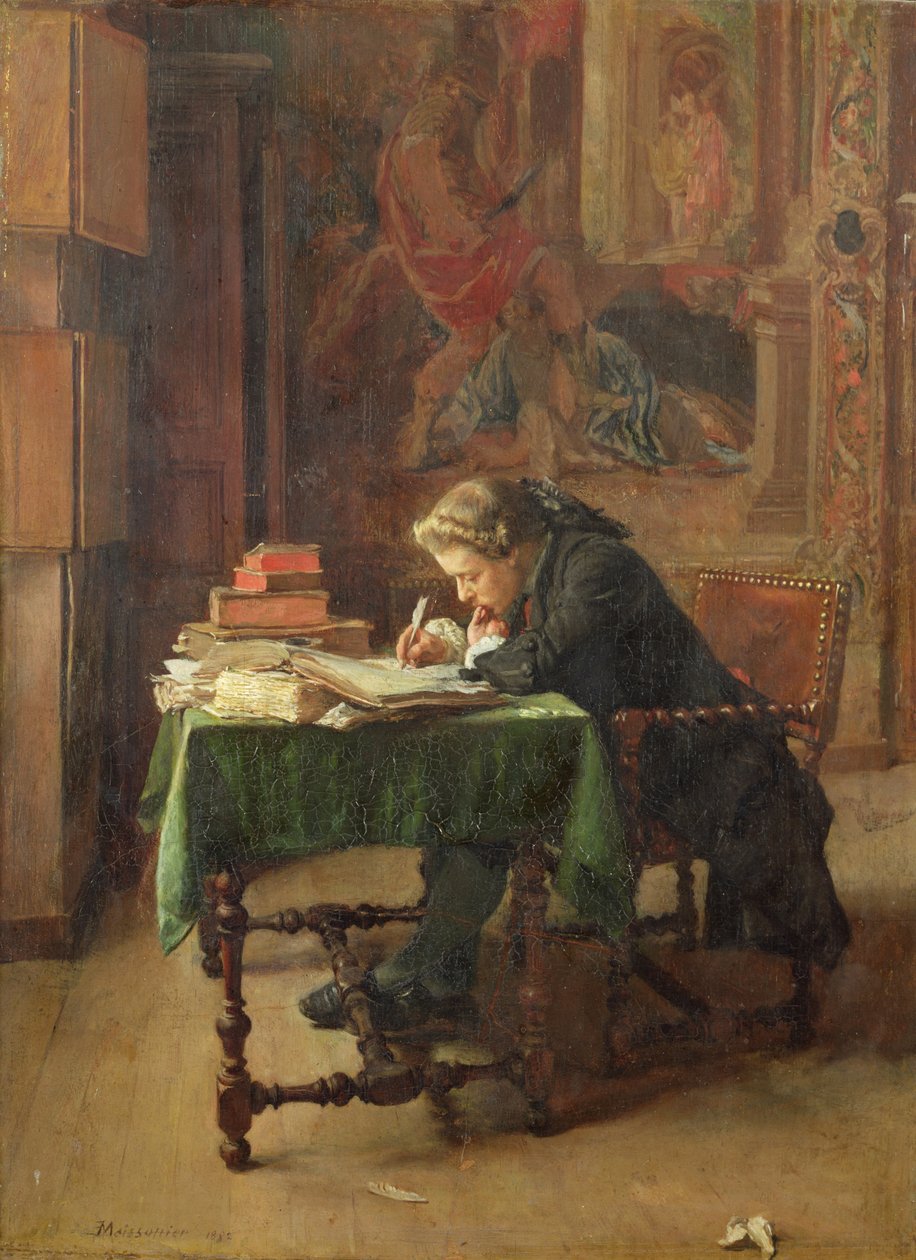 Joven escribiendo, 1852 de Jean Louis Ernest Meissonier