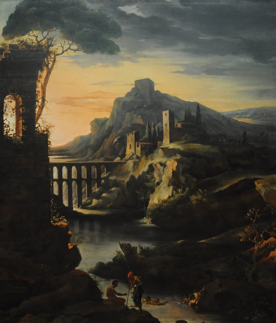 Paisaje vespertino con un acueducto de Theodore Gericault