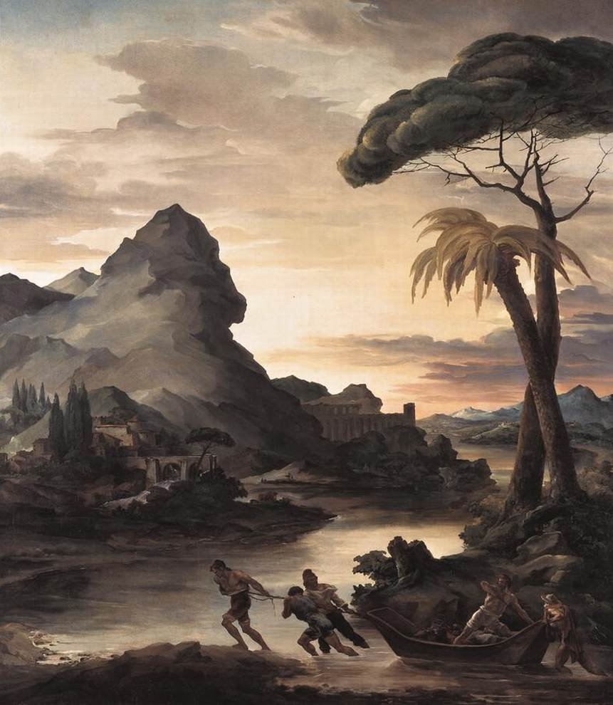 Paisaje heroico con pescadores de Theodore Gericault